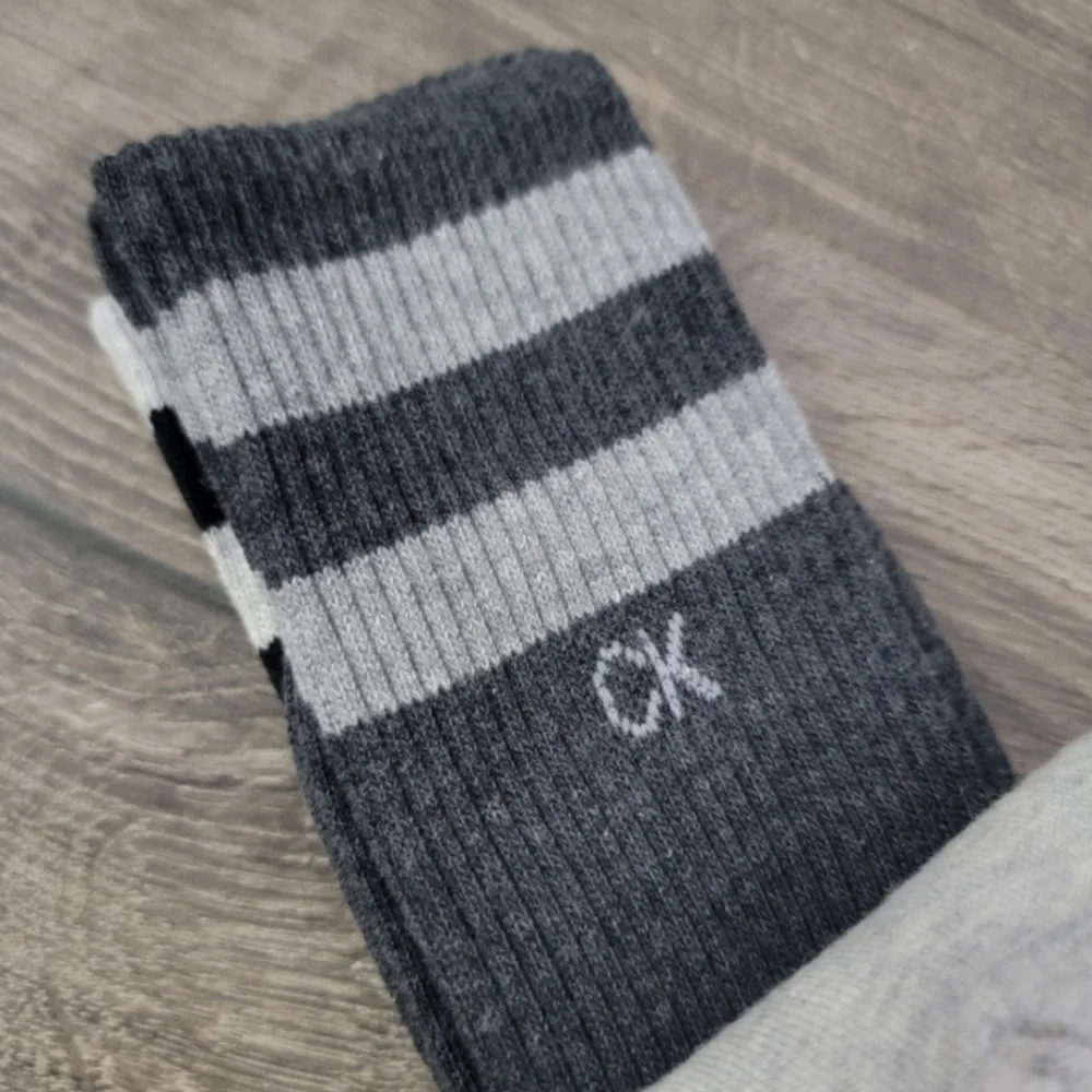 Mens Calvin Klein 3pk striped crew socks NEW